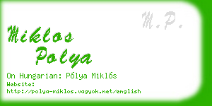 miklos polya business card